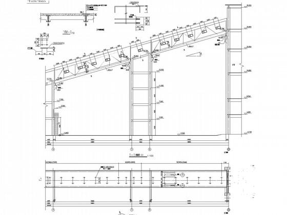 带式输送机栈桥钢桁架结构CAD施工图纸（独立基础）(平面布置图) - 2