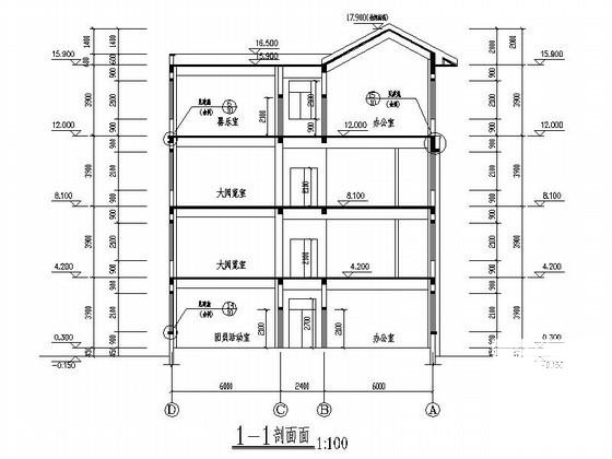 学校初中部4层图纸书综合楼建筑扩初图纸(楼梯大样) - 2