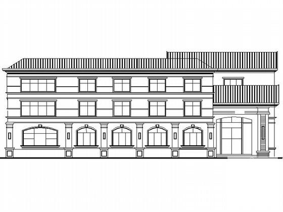 小区3层简欧式会所建筑扩初图纸 - 1