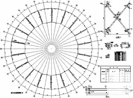 钢结构五星温泉城结构CAD施工图纸（6度抗震）(平面布置图) - 1