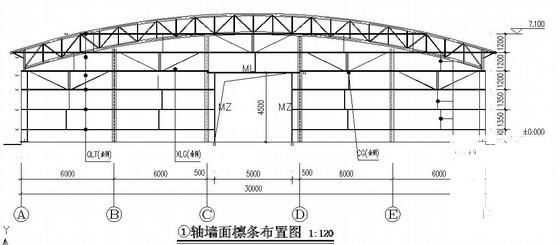 6度抗震弧形门式刚架仓库结构CAD施工图纸 - 2