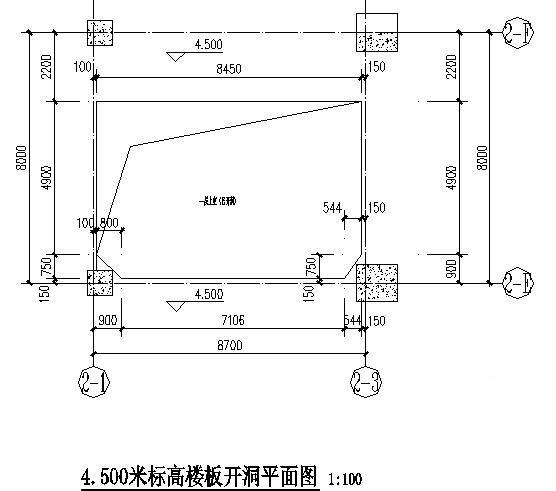 车间新增钢结构平台结构CAD施工图纸 - 1