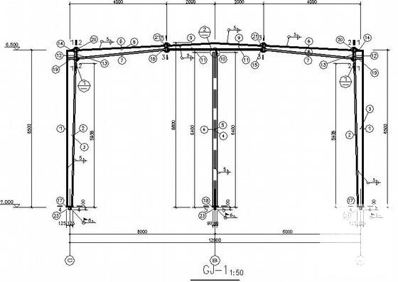 12米跨门式刚架厂房结构CAD施工图纸（独立基础） - 3