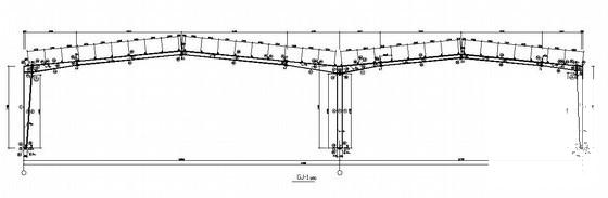 49m双跨门式钢架车间结构CAD施工图纸（独立基础）(平面布置图) - 2