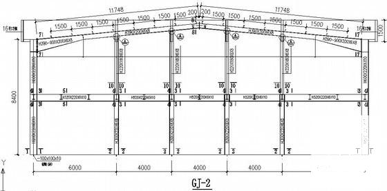 24米跨带夹层门式刚架仓库结构CAD施工图纸(基础平面图) - 3