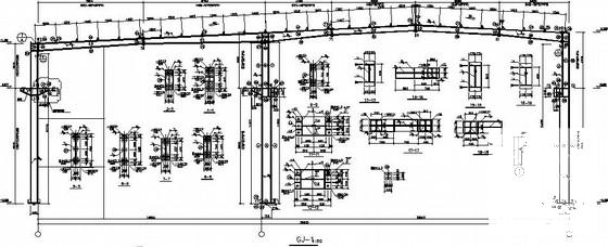 两连跨门式刚架厂房结构CAD施工图纸（7度抗震） - 3