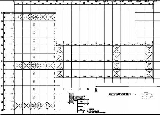单层排架钢结构厂房结构CAD施工图纸(平面布置图) - 1