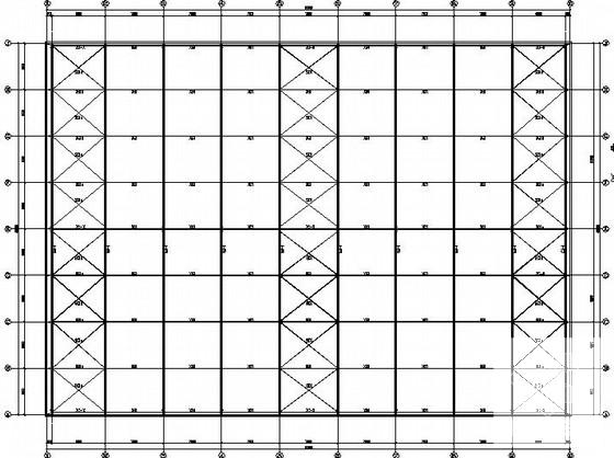 双连跨门式刚架厂房结构CAD施工图纸(屋面檩条布置) - 2