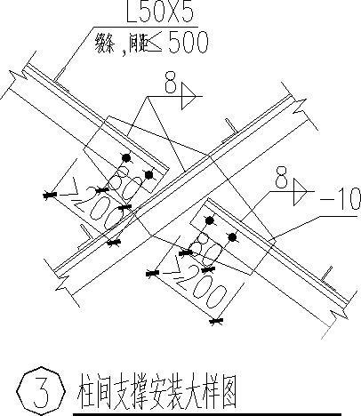 双连跨门式刚架厂房结构CAD施工图纸(屋面檩条布置) - 4