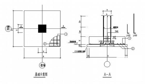 混凝土排架仓库结构CAD施工图纸（7度抗震） - 4