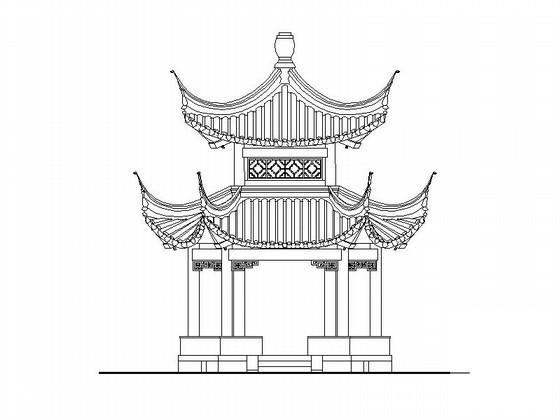 各种中式亭建筑CAD施工图纸(六角亭) - 1