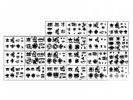 各种中式亭建筑CAD施工图纸(六角亭) - 3
