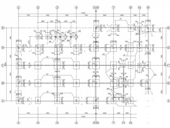 两层钢框架社区结构CAD施工图纸(建施)(平面布置图) - 2