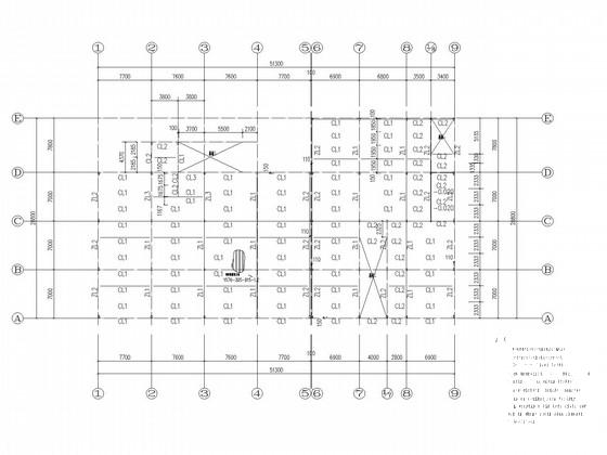 两层钢框架社区结构CAD施工图纸(建施)(平面布置图) - 3