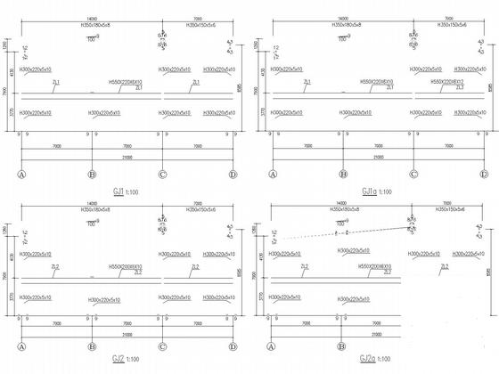 两层钢框架社区结构CAD施工图纸(建施)(平面布置图) - 5