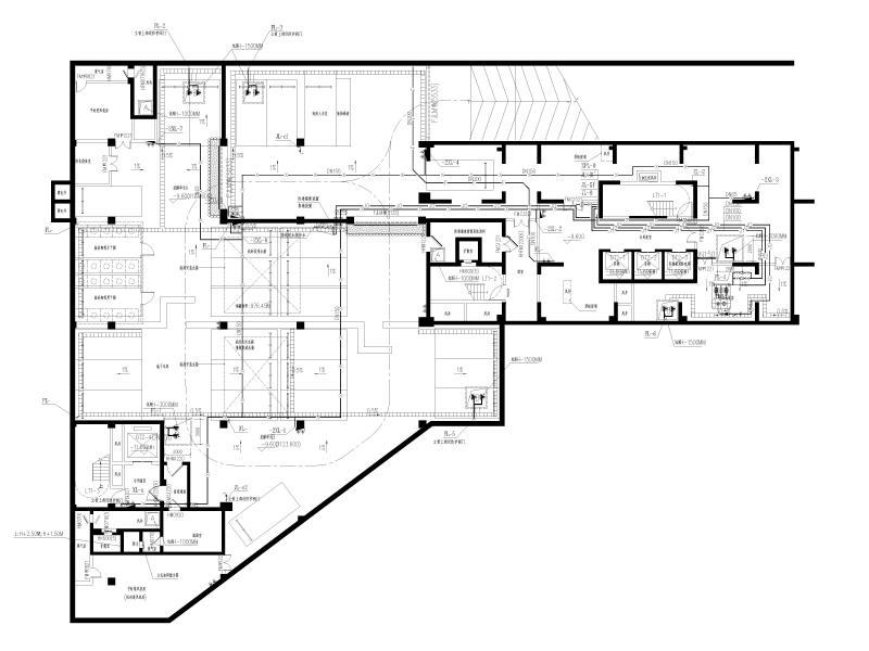 地下二层给排水、消防平面图