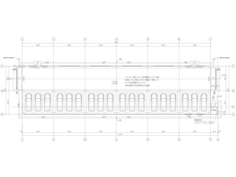 4层升降横移类机械车库通风平面图