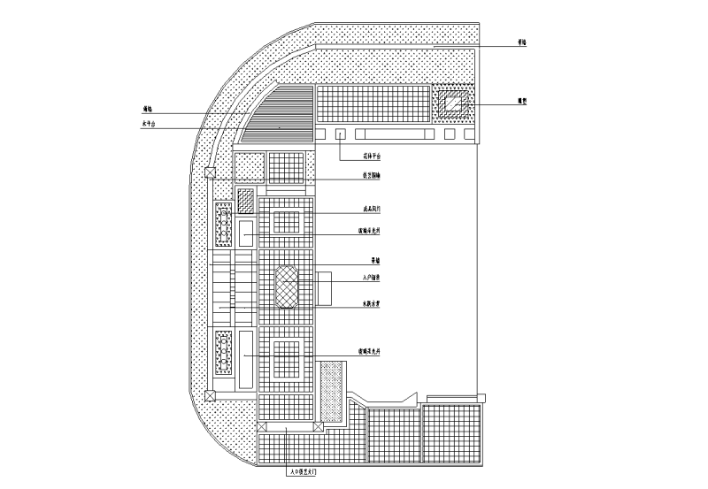 法式浪漫+中式元素别墅庭院施工图设计 总平面图