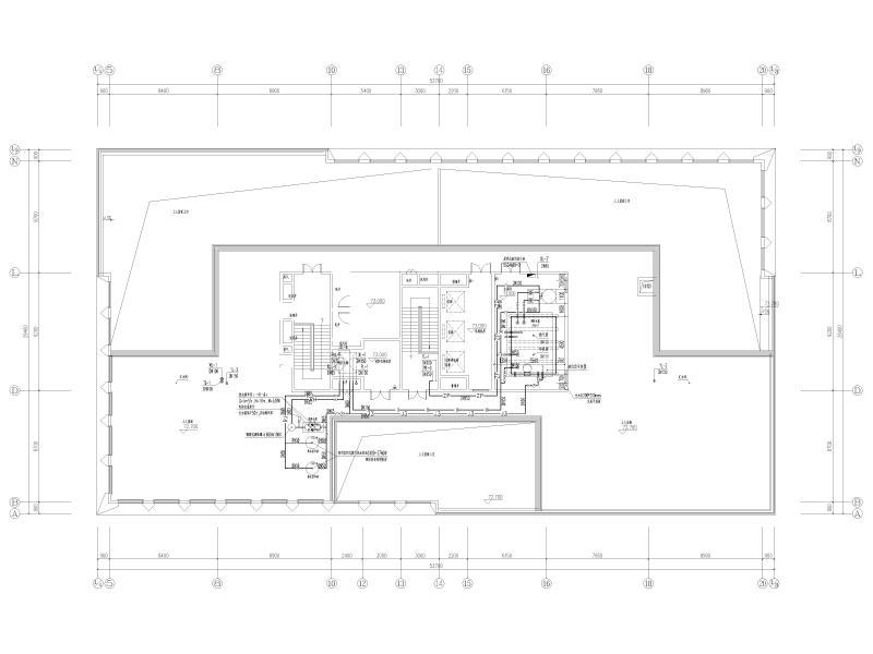 屋面层给排水平面图