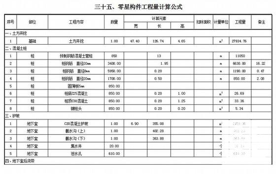 手工工程量计算书（35个函数公式） - 1