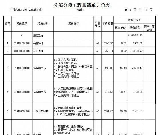 2013棉花加工厂2#车间建筑装饰工程清单报价（广联达计价） - 2