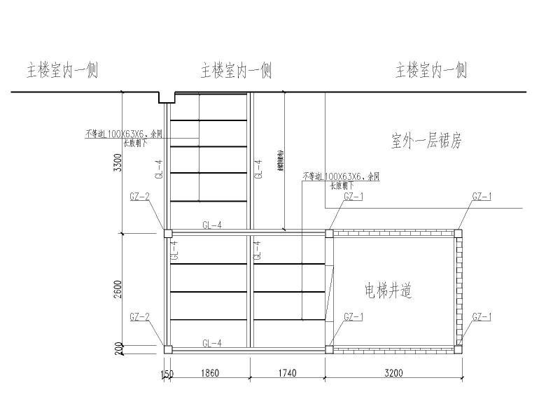 标高14.885米电梯平面布置图