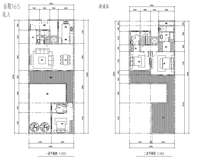 合院165改造后 平面图