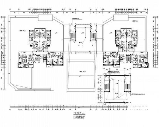 19层二类高层住宅楼强弱电CAD施工图纸（一2层为商业，含人防）(火灾自动报警) - 1
