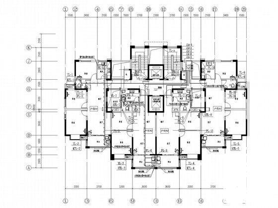 高层住宅楼小区建筑给排水平面施工图纸（气体灭火） - 4