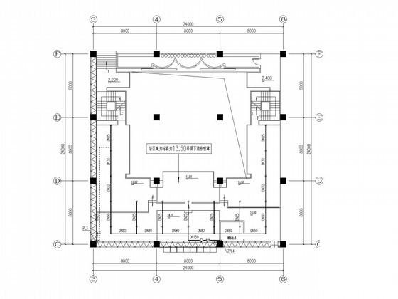 6层大型娱乐场所建筑给排水CAD图纸(地下室管道) - 3