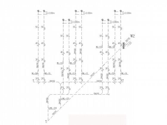 5层洗浴中心建筑给排水CAD施工图纸 - 4