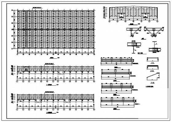 跨度24米单层门式刚架厂房结构设计图纸（独立基础）(系统布置图) - 1