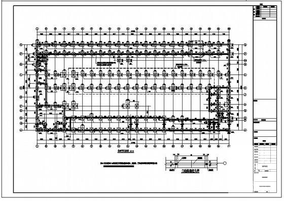 跨度20米局部2层门式刚架厂房结构设计CAD图纸（结构设计总说明）(平面布置图) - 1