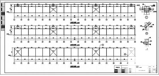 跨度21米3层钢结构生产基地厂房结构设计图纸（结构设计总说明）(平面布置图) - 3