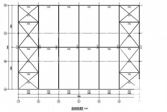 跨度25米单层钢结构厂房结构设计CAD图纸（7度抗震） - 1