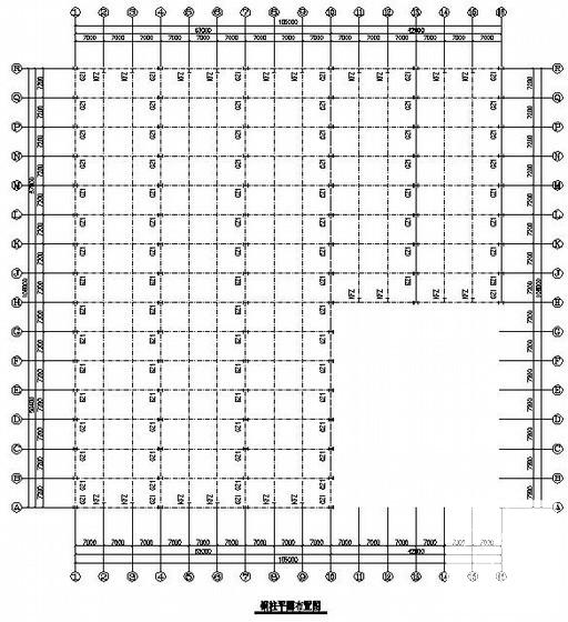 单层门式刚架厂房结构设计CAD图纸（7度抗震）(平面布置图) - 1
