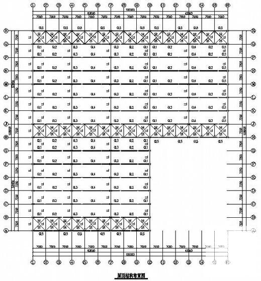 单层门式刚架厂房结构设计CAD图纸（7度抗震）(平面布置图) - 2