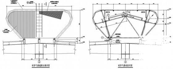 新建门式刚架厂房球形气楼建筑结构设计图纸(平面布置图) - 4
