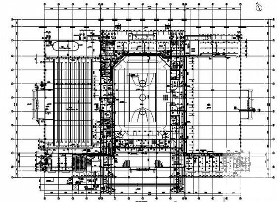 2层体育中心给排水.消防CAD施工图纸 - 1