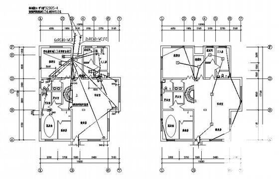 上3层别墅小区电气CAD施工图纸（三级负荷，第三类防雷）(火灾报警) - 2