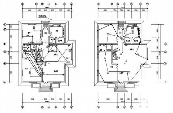 上3层别墅小区电气CAD施工图纸（三级负荷，第三类防雷）(火灾报警) - 3
