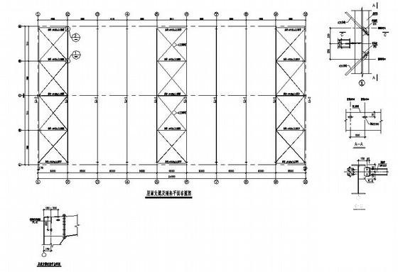 跨度28米单层钢结构厂房结构设计CAD图纸（8度抗震）(平面布置图) - 2