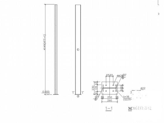 单层轻钢结构厂房结构CAD施工图纸（7度抗震）(建筑立面图) - 2