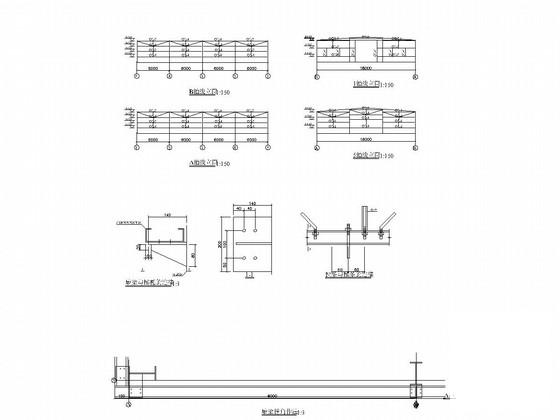 单层轻钢结构厂房结构CAD施工图纸（7度抗震）(建筑立面图) - 3