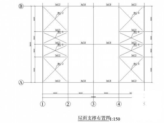 单层轻钢结构厂房结构CAD施工图纸（7度抗震）(建筑立面图) - 4