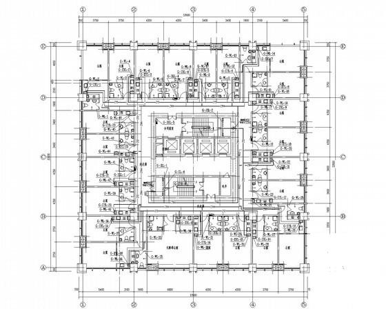 8万平27层综合体塔楼给排水消防CAD施工图纸（直饮水冷凝水）(自动喷淋系统图) - 1