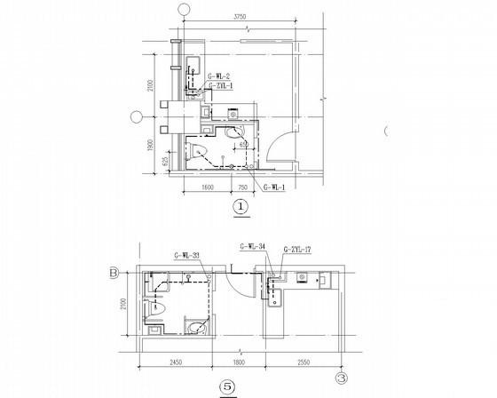 8万平27层综合体塔楼给排水消防CAD施工图纸（直饮水冷凝水）(自动喷淋系统图) - 5