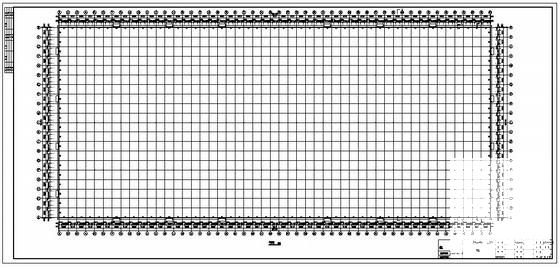 跨度32m单层门式刚架蓄电池厂房结构设计CAD图纸（6度抗震）(平面布置图) - 1