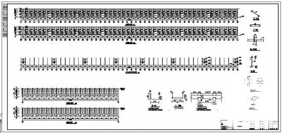 跨度32m单层门式刚架蓄电池厂房结构设计CAD图纸（6度抗震）(平面布置图) - 3