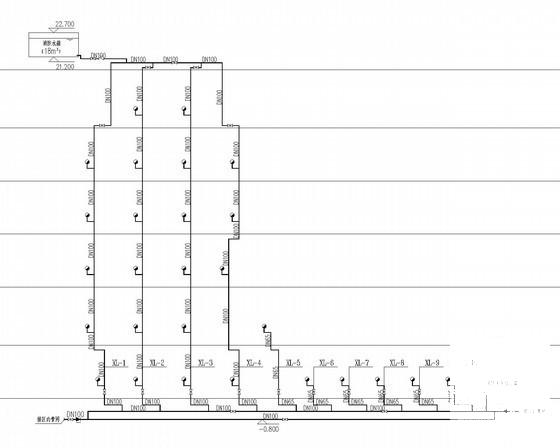 6层综合办公楼给排水消防CAD施工图纸(卫生间大样图) - 4
